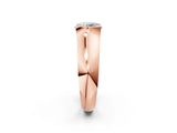 Rose gold Round Solitaire Bezel Set Diamond Ring with Wide Band_13