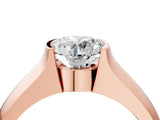 Rose gold Round Solitaire Bezel Set Diamond Ring with Wide Band_15