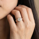 Rose gold Round Solitaire Bezel Set Diamond Ring with Wide Band_48