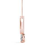 Rose gold Round Solitaire Bezel Set Pendant 2