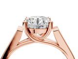 Rose gold Round Solitaire Cathedral Diamond Engagement Ring with Channel-Set Band and Four-Prong Setting_11