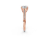 Rose gold Round Solitaire Cathedral Diamond Engagement Ring with Channel-Set Band and Four-Prong Setting_9