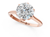 Rose gold Round Solitaire Cathedral Diamond Ring with Six-Prong Setting_44