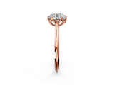 Rose gold Round Solitaire Cathedral Diamond Ring with Six-Prong Setting_45