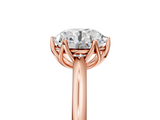 Rose gold Round Solitaire Cathedral Diamond Ring with Six-Prong Setting_48