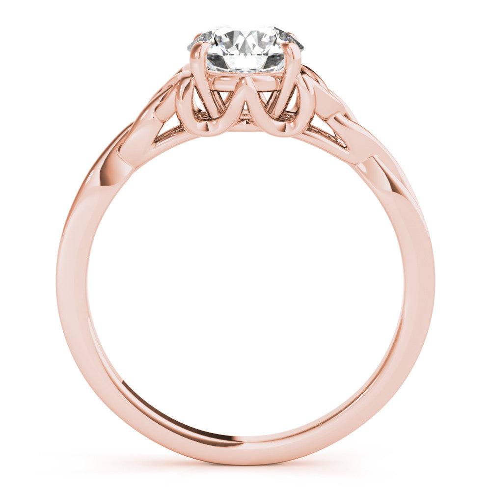 Rose gold Round Solitaire Celtic Knot Engagement Ring with Four-Prong Setting 2