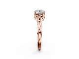 Rose gold Round Solitaire Celtic Knot Engagement Ring with Four-Prong Setting_69