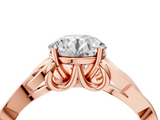 Rose gold Round Solitaire Celtic Knot Engagement Ring with Four-Prong Setting_71