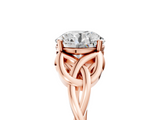 Rose gold Round Solitaire Celtic Knot Engagement Ring with Four-Prong Setting_72