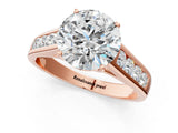 Rose gold Round Solitaire Channel-Set Diamond Engagement Ring with Four-Prong Setting_56