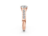 Rose gold Round Solitaire Channel-Set Diamond Engagement Ring with Four-Prong Setting_57