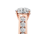Rose gold Round Solitaire Channel-Set Diamond Engagement Ring with Four-Prong Setting_60