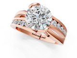 Rose gold Round Solitaire Channel-Set Split Shank Ring with Tension Prong Setting_19