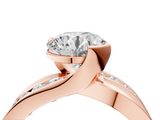 Rose gold Round Solitaire Channel-Set Split Shank Ring with Tension Prong Setting_22