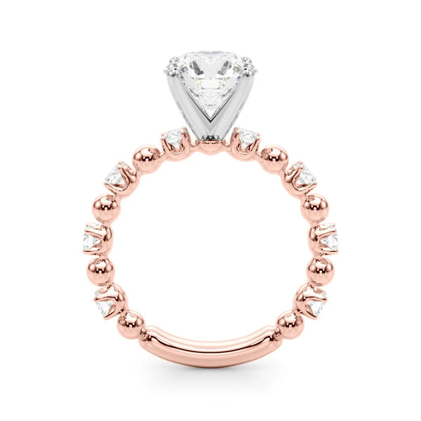 Rose gold Round Solitaire Diamond Bezel-Set Eternity Band with Prong Setting