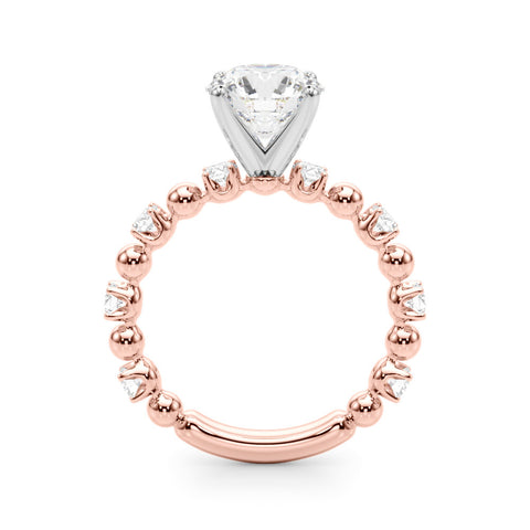 Rose gold Round Solitaire Diamond Bezel-Set Eternity Band with Prong Setting 2