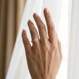 Rose gold Round Solitaire Diamond Bezel-Set Eternity Band with Prong Setting_12