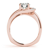 Rose gold Round Solitaire Diamond Crossover Band with Four-Prong Setting 2