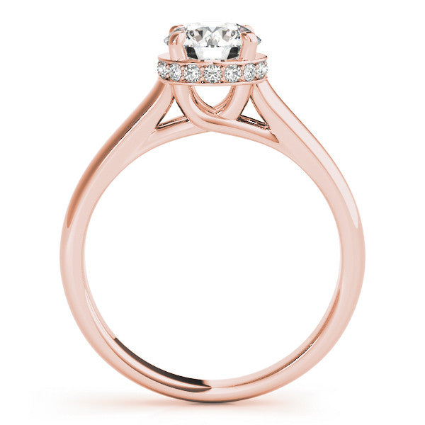 Rose gold Round Solitaire Diamond Engagement Ring with Four-Prong Setting and Tapered Band 2