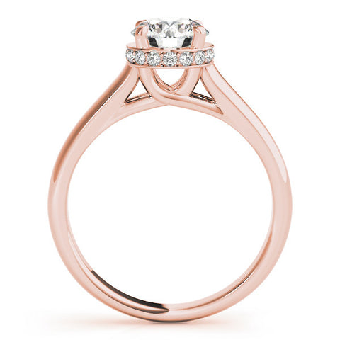 Rose gold Round Solitaire Diamond Engagement Ring with Four-Prong Setting and Tapered Band 2