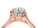 Rose gold Round Solitaire Diamond Engagement Ring with Four-Prong Setting and Tapered Band_10