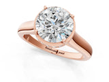 Rose gold Round Solitaire Diamond Engagement Ring with Four-Prong Setting and Tapered Band_7