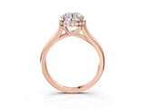 Rose gold Round Solitaire Diamond Engagement Ring with Four-Prong Setting and Tapered Band_9
