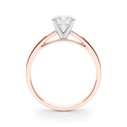 Rose gold Round Solitaire Diamond Engagement Ring with Four-Prong Setting on a Classic Band 2