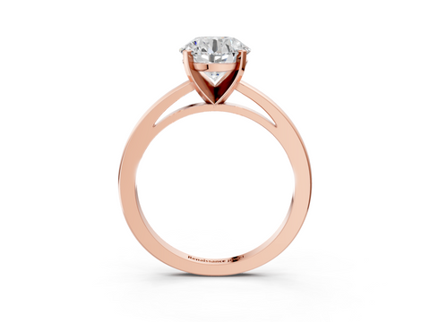 Rose gold Round Solitaire Diamond Engagement Ring with Four-Prong Setting on a Classic Band_11