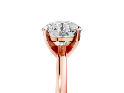 Rose gold Round Solitaire Diamond Engagement Ring with Four-Prong Setting on a Classic Band_13