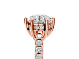 Rose gold Round Solitaire Diamond Engagement Ring with Pavé Band and Six-Prong Setting_20
