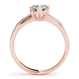 Rose gold Round Solitaire Diamond Engagement Ring with Split Shank and Six-Prong Setting 1