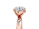 Rose gold Round Solitaire Diamond Engagement Ring with Twisted Pave Band and Four-Prong Setting_11