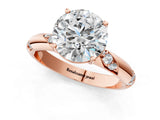 Rose gold Round Solitaire Diamond Engagement Ring with Twisted Pave Band and Four-Prong Setting_7