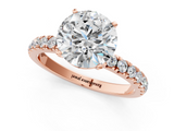 Rose gold Round Solitaire Diamond Pavé Band with Four-Prong Setting_30