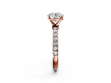 Rose gold Round Solitaire Diamond Pavé Band with Four-Prong Setting_31