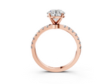 Rose gold Round Solitaire Diamond Pavé Band with Four-Prong Setting_33