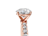 Rose gold Round Solitaire Diamond Pavé Band with Four-Prong Setting_34