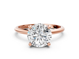 Rose gold Round Solitaire Diamond Ring with 4-Prong Setting on a Classic Band_24