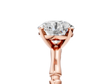 Rose gold Round Solitaire Diamond Ring with Bamboo Band and Four-Prong Setting_33