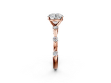 Rose gold Round Solitaire Diamond Ring with Bezel Set Side Stones and Prong Setting_28