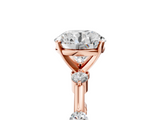 Rose gold Round Solitaire Diamond Ring with Bezel Set Side Stones and Prong Setting_31