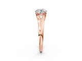 Rose gold Round Solitaire Diamond Ring with Cathedral Band and Four-Prong Setting_88