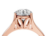 Rose gold Round Solitaire Diamond Ring with Cathedral Band and Four-Prong Setting_90