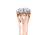Rose gold Round Solitaire Diamond Ring with Cathedral Band and Four-Prong Setting_91