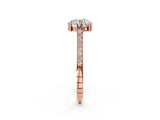 Rose gold Round Solitaire Diamond Ring with Channel Set Band and Bezel Prong Setting_82