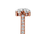 Rose gold Round Solitaire Diamond Ring with Channel Set Band and Bezel Prong Setting_85