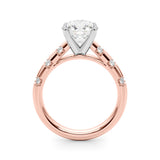 Rose gold Round Solitaire Diamond Ring with Channel Set Band and Four-Prong Setting 2