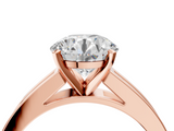 Rose gold Round Solitaire Diamond Ring with Channel-Set Band and Four-Prong Setting_10