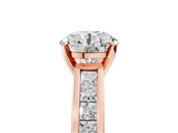 Rose gold Round Solitaire Diamond Ring with Channel-Set Band and Four-Prong Setting_11